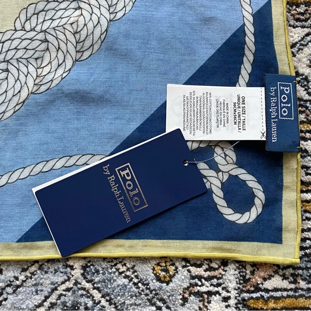 Ralph Lauren Polo Bear Scarf in Blue and Yellow